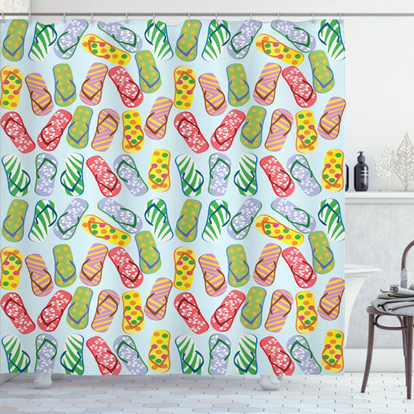 East Urban Home Flip Flop Shower Curtain with Hooks Included Wayfair